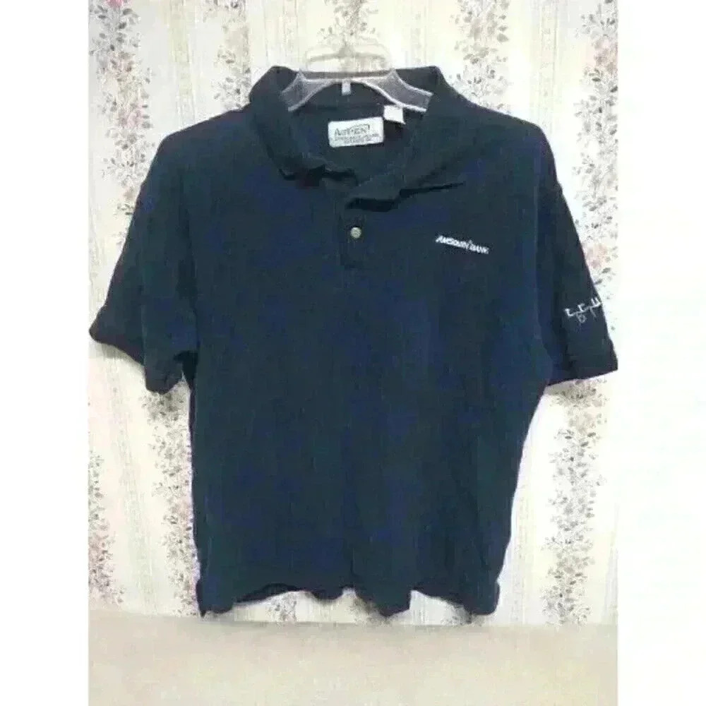 Vintage Aspen Corporate Apparel Atlanta GA AMSOUTH Bank Polo Shirt XL RARE